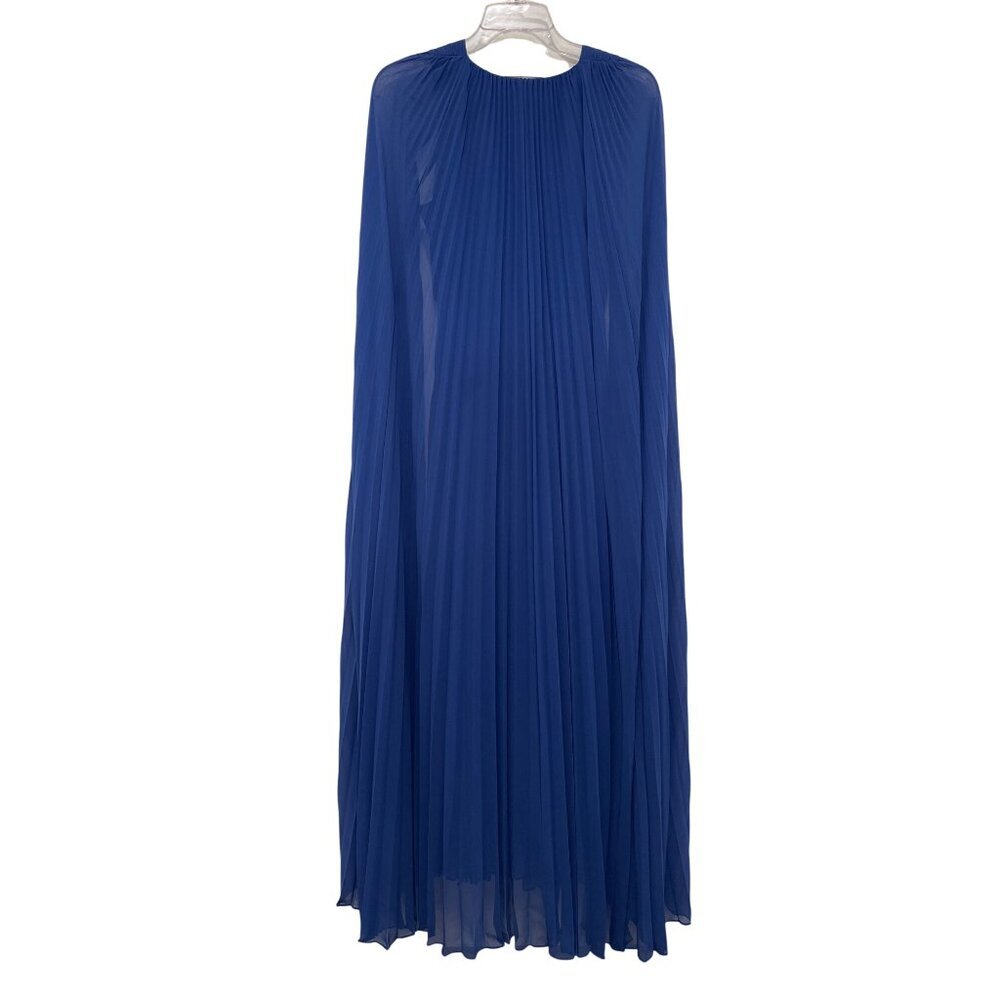 Ungaro $1095 Blue Pleated Cape Maxi Dress Size 2 NWT - Picture 10 of 10